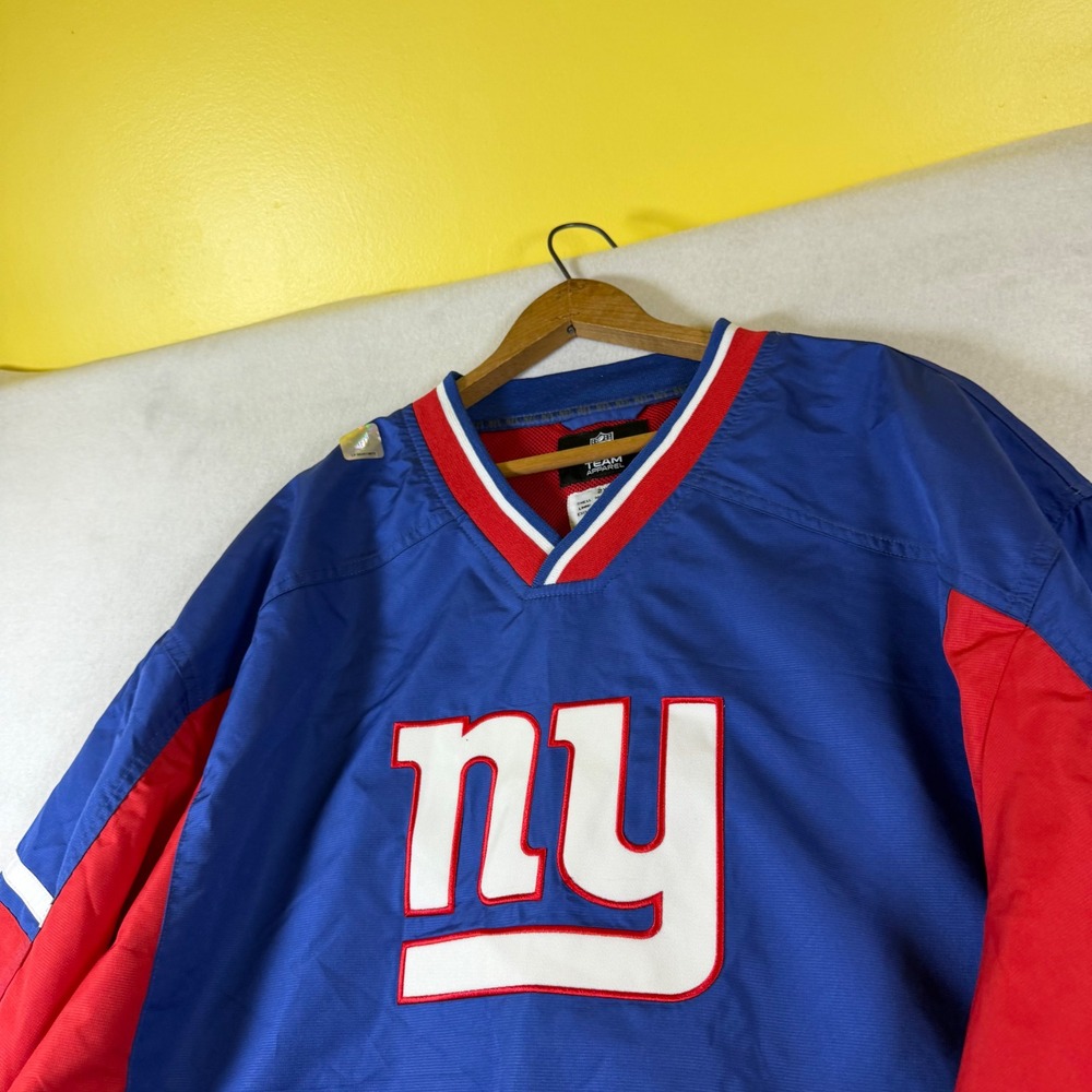 NFL Team Apparel New York Giants Windbreaker Pullover Blue Red 2XL New